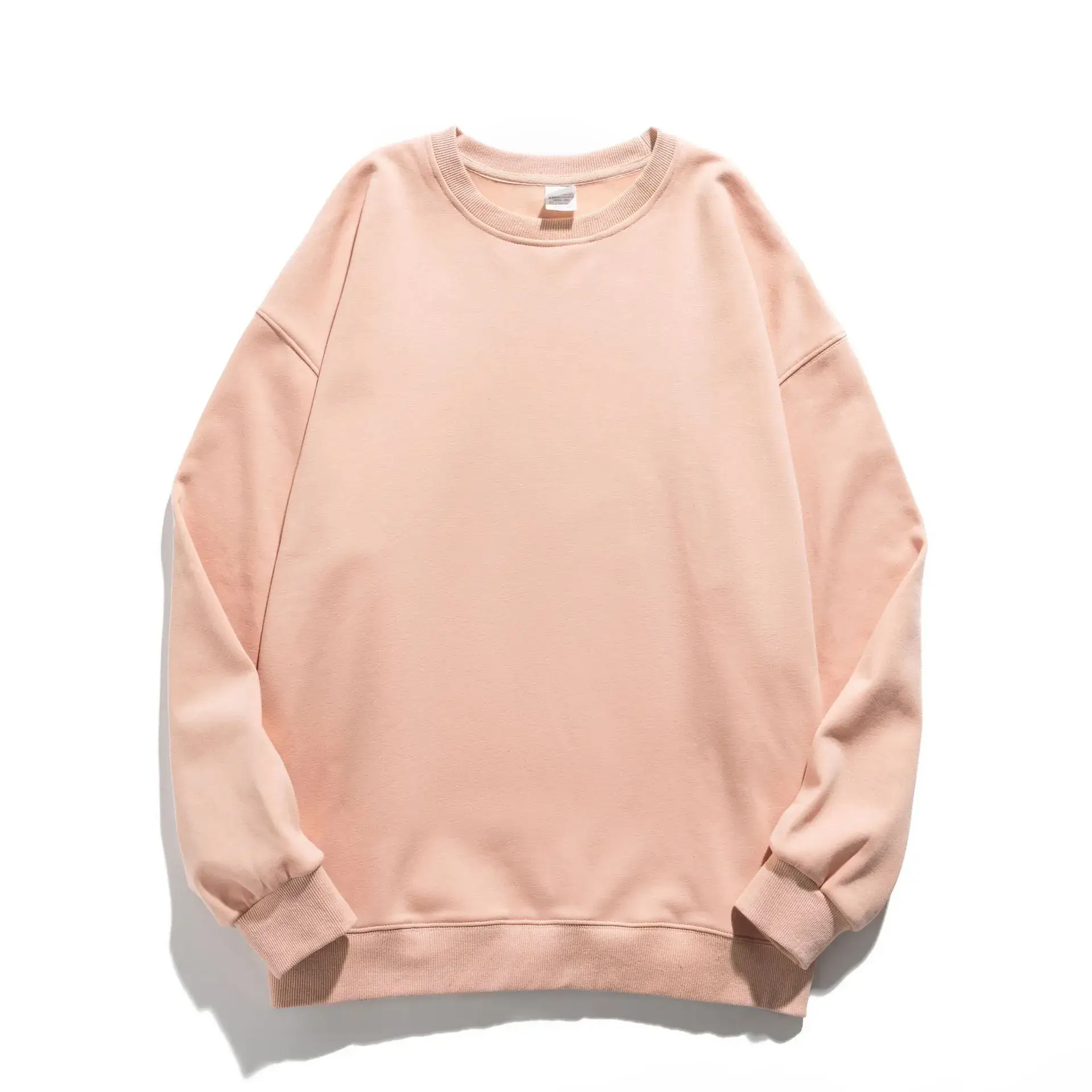 Women White Crewneck Sweatshirt Winter Solid - Image 8