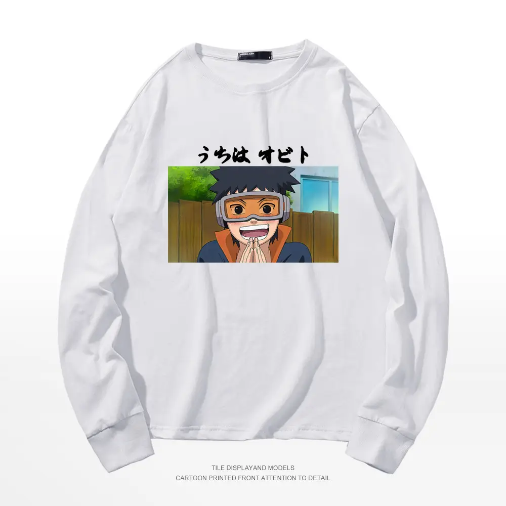 Naruto Graphic Sweatshirt White Cotton Round Neck Long Sleeve - Image 2