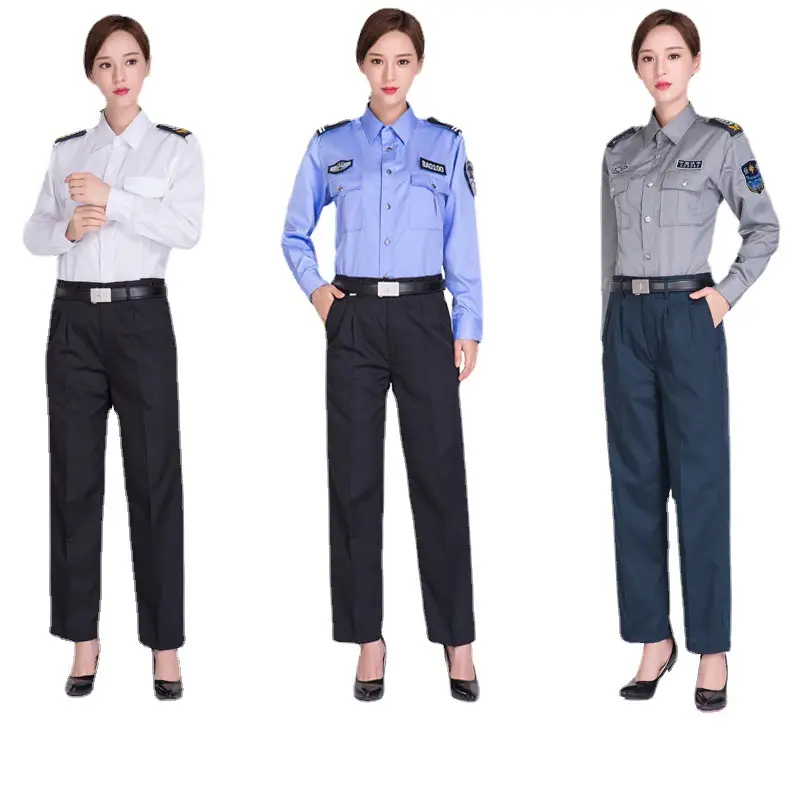 Men Women White Long Sleeve Security Shirts One Piece Wholesale