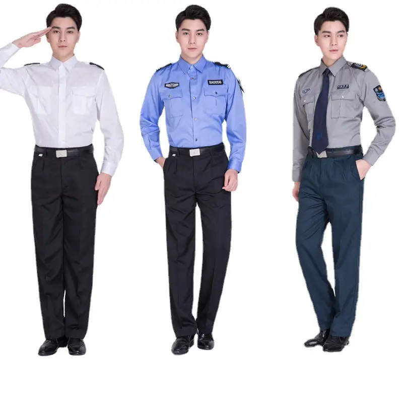 Men Women White Long Sleeve Security Shirts One Piece Wholesale