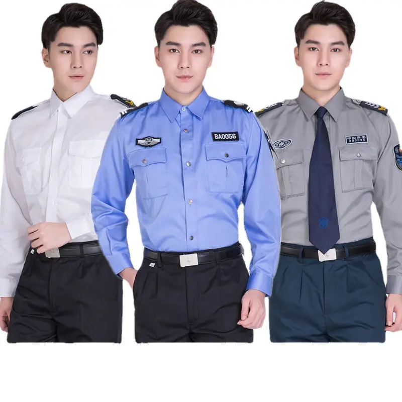 Men Women White Long Sleeve Security Shirts One Piece Wholesale