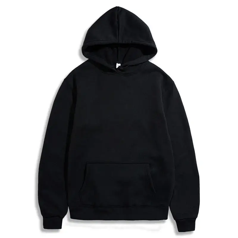 Men Fleece Lined Hoodie Yellow Solid Color - Image 6