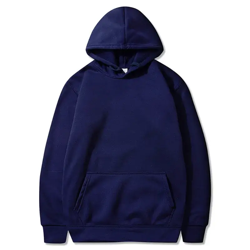 Men Fleece Lined Hoodie Yellow Solid Color - Image 8