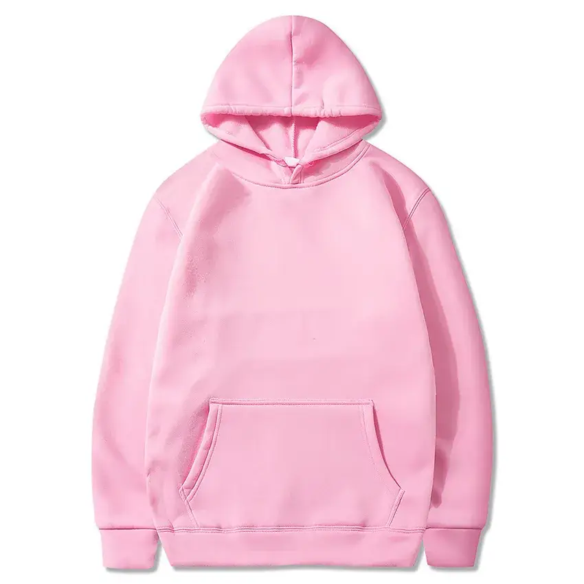 Men Fleece Lined Hoodie Yellow Solid Color - Image 9