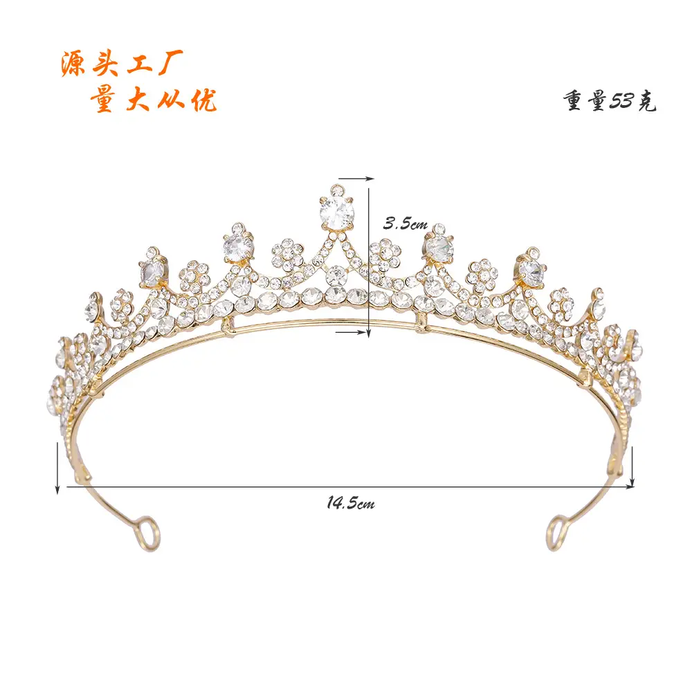 Korean Style Zircon Crown Hair Accessory White - Image 5