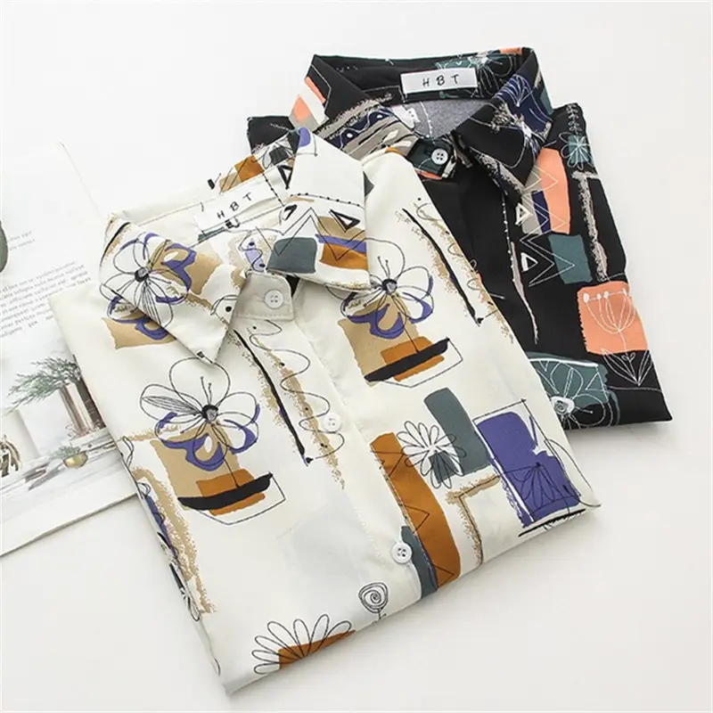 Women's Retro Hong Kong Style Shirt 2023 New Spring Summer Korean Style Loose Design - Image 7