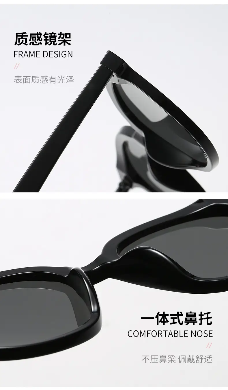 2021 New Wu Lei Sunglasses White Black Gray Large Frame — feature 17