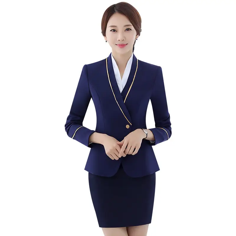 Red Professional Vest & Skirt Set for Stewardess, Flight Attendant, and Reception - Image 7