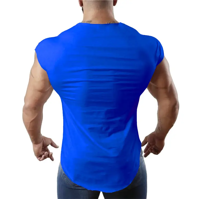 Men Muscle Sleeveless Vest White Dragon Ball Print - Image 6