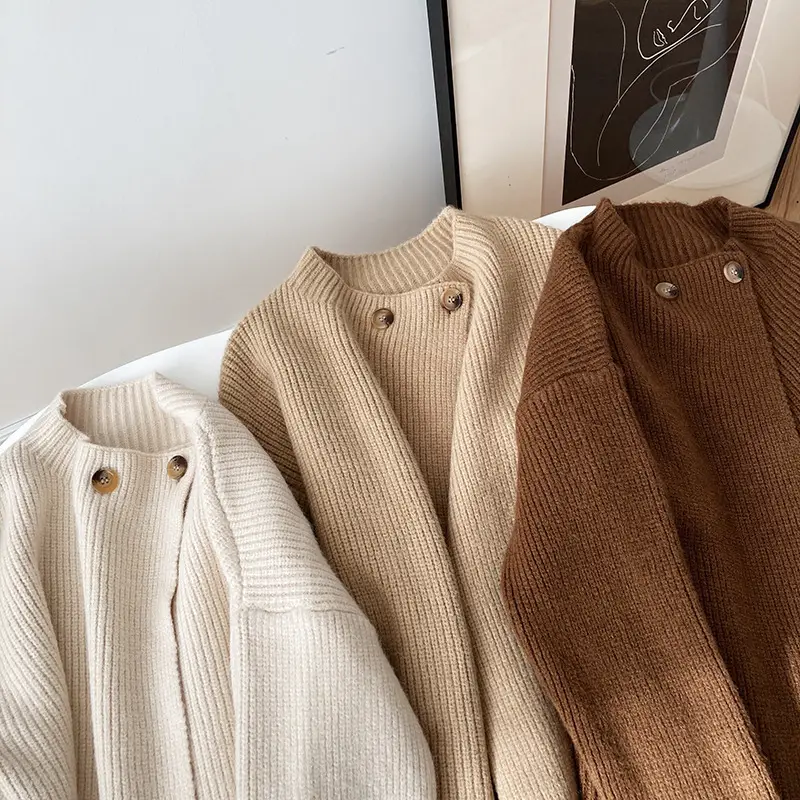 Women Linen Cardigan Sweater Spring Autumn Loose Long Sleeve - Image 7