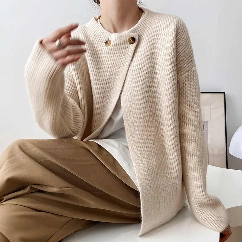 Women Linen Cardigan Sweater Spring Autumn Loose Long Sleeve — feature 11
