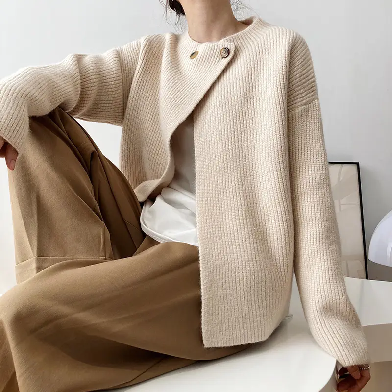 Women Linen Cardigan Sweater Spring Autumn Loose Long Sleeve — feature 13