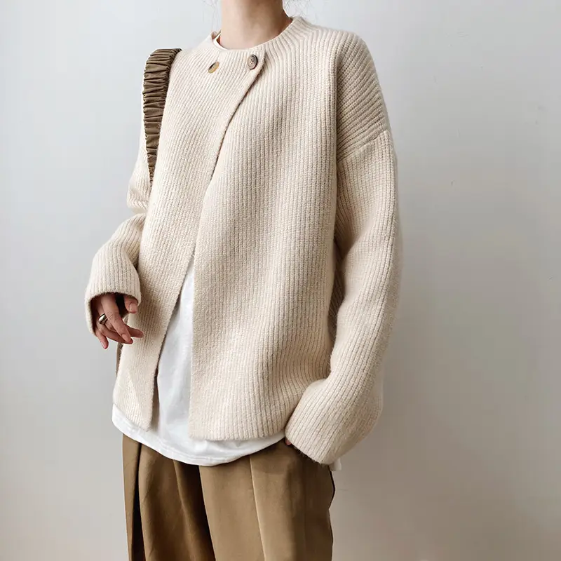Women Linen Cardigan Sweater Spring Autumn Loose Long Sleeve — feature 15