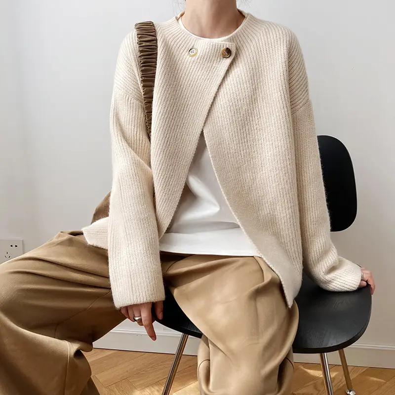 Women Linen Cardigan Sweater Spring Autumn Loose Long Sleeve — feature 16