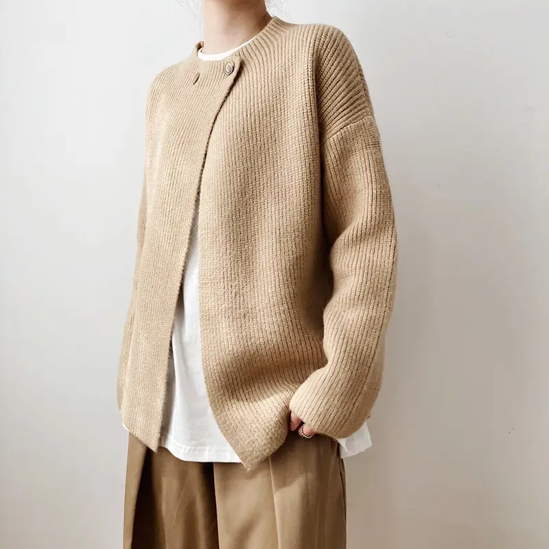 Women Linen Cardigan Sweater Spring Autumn Loose Long Sleeve — feature 18
