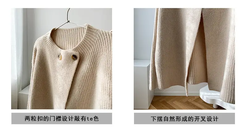 Women Linen Cardigan Sweater Spring Autumn Loose Long Sleeve — feature 2