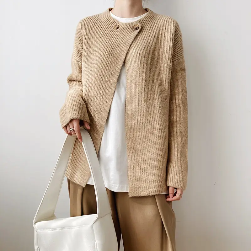 Women Linen Cardigan Sweater Spring Autumn Loose Long Sleeve — feature 20