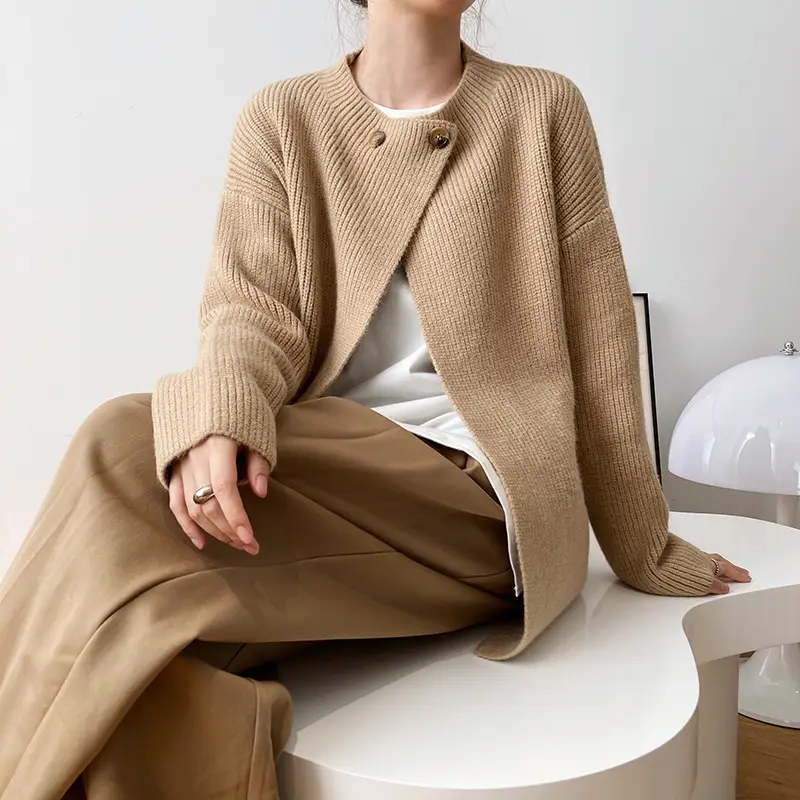 Women Linen Cardigan Sweater Spring Autumn Loose Long Sleeve — feature 21