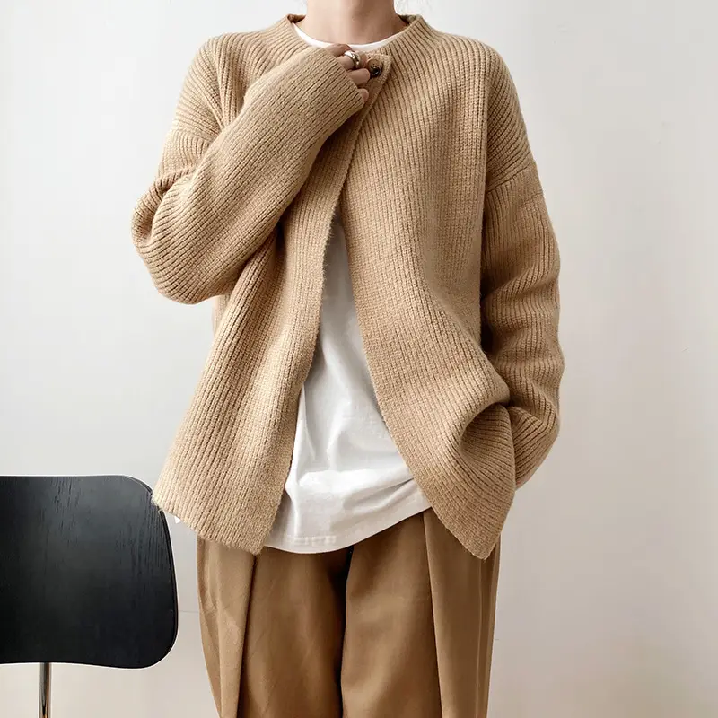 Women Linen Cardigan Sweater Spring Autumn Loose Long Sleeve — feature 23