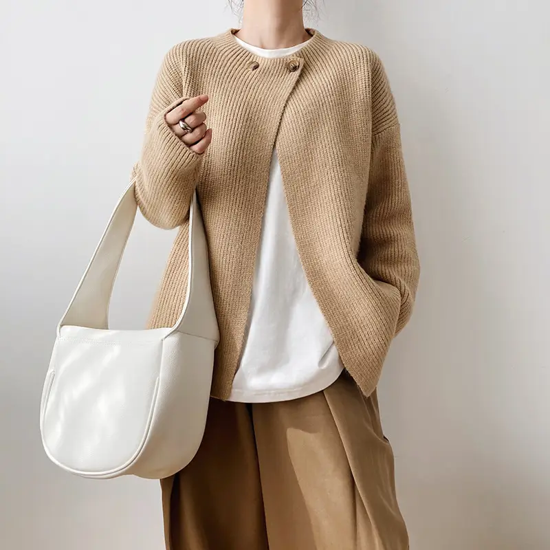 Women Linen Cardigan Sweater Spring Autumn Loose Long Sleeve — feature 24