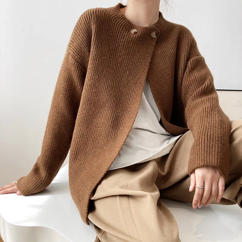 Women Linen Cardigan Sweater Spring Autumn Loose Long Sleeve — feature 28