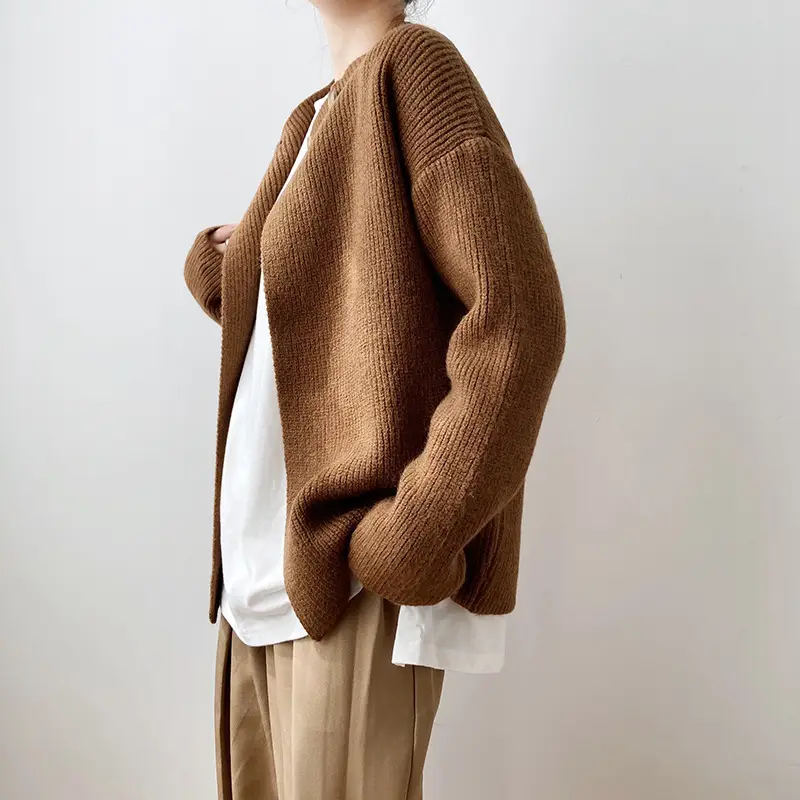 Women Linen Cardigan Sweater Spring Autumn Loose Long Sleeve — feature 29