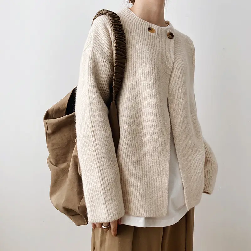 Women Linen Cardigan Sweater Spring Autumn Loose Long Sleeve — feature 5