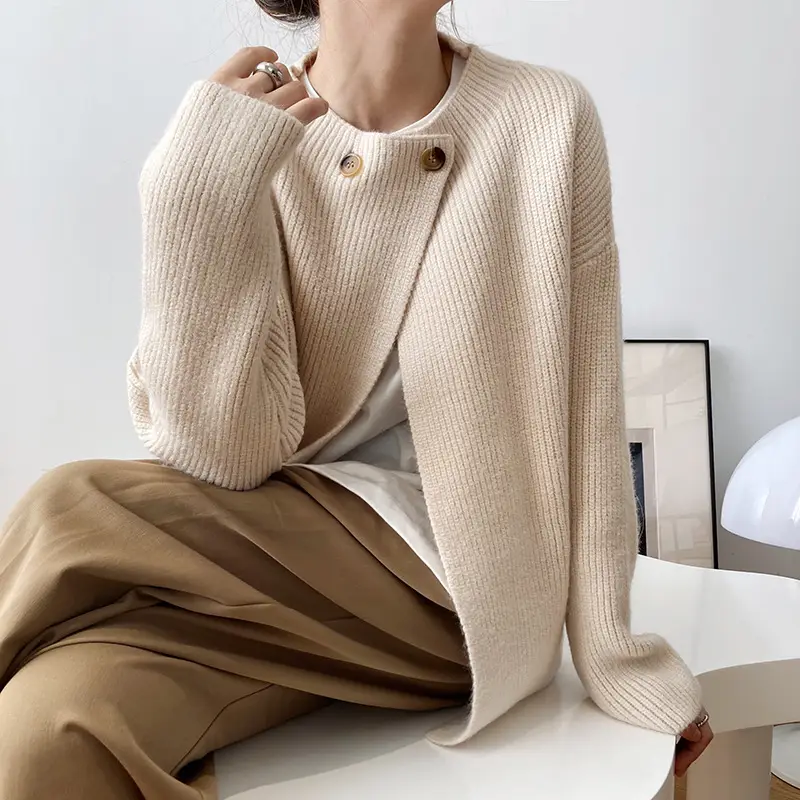 Women Linen Cardigan Sweater Spring Autumn Loose Long Sleeve — feature 9