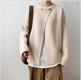 Women Linen Cardigan Sweater Spring Autumn Loose Long Sleeve - Image 2
