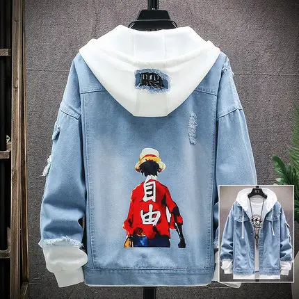 Men's Blue Pikachu Denim Hoodie 2022 - Image 4