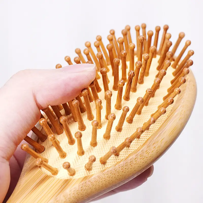 Bamboo Hair Brush for Scalp Massage & Straightening - Image 5