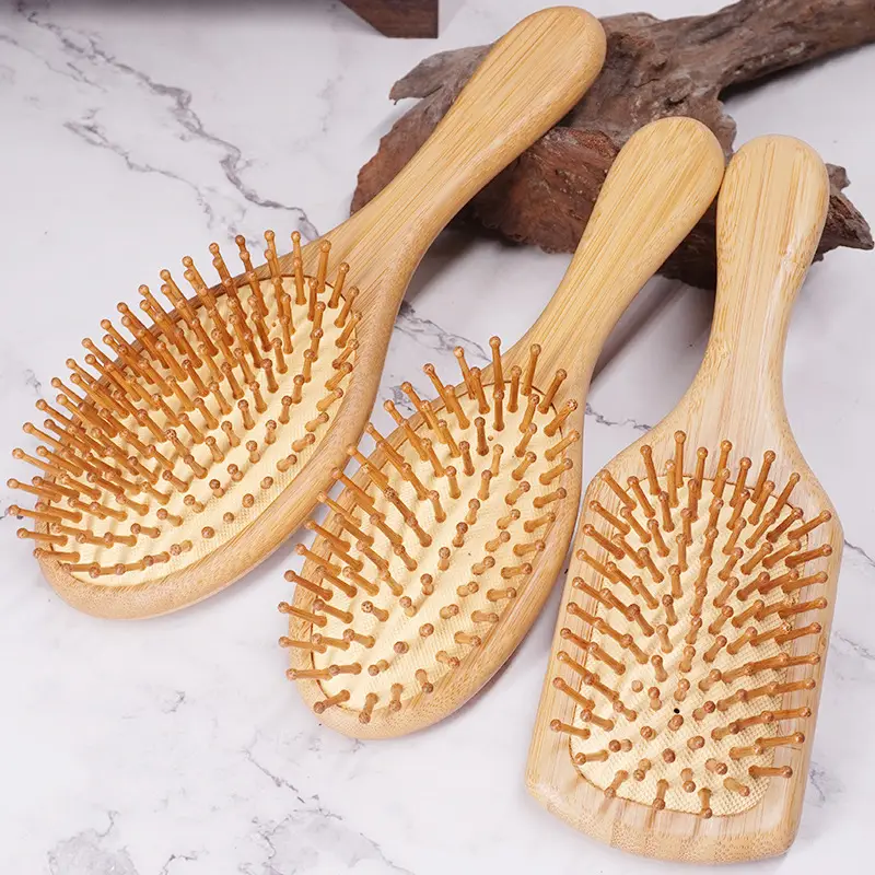 Bamboo Hair Brush for Scalp Massage & Straightening - Image 7