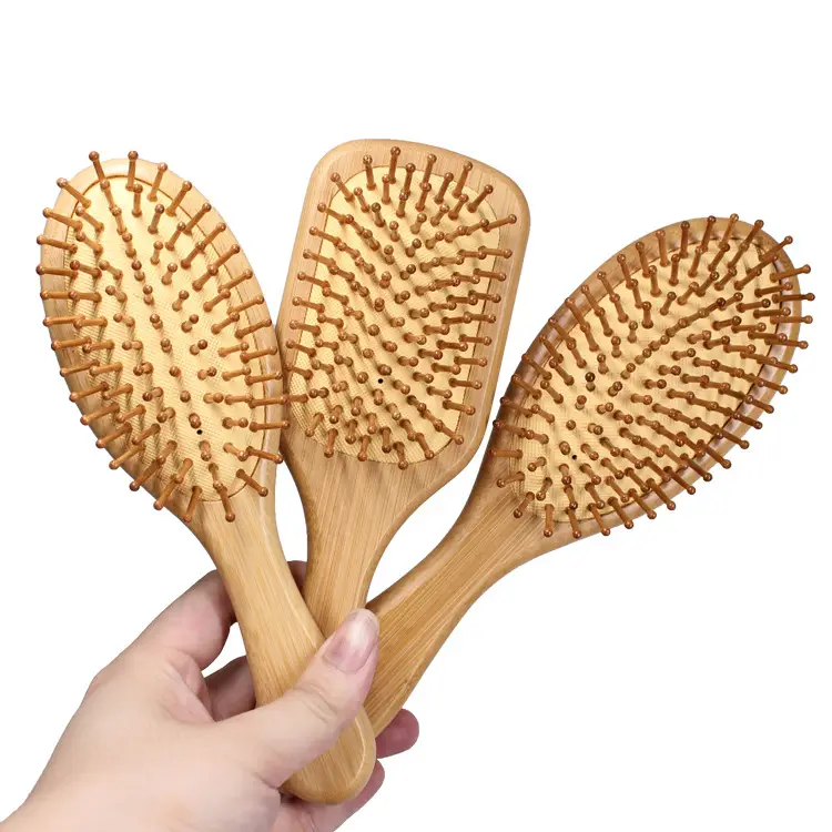 Bamboo Hair Brush for Scalp Massage & Straightening - Image 8