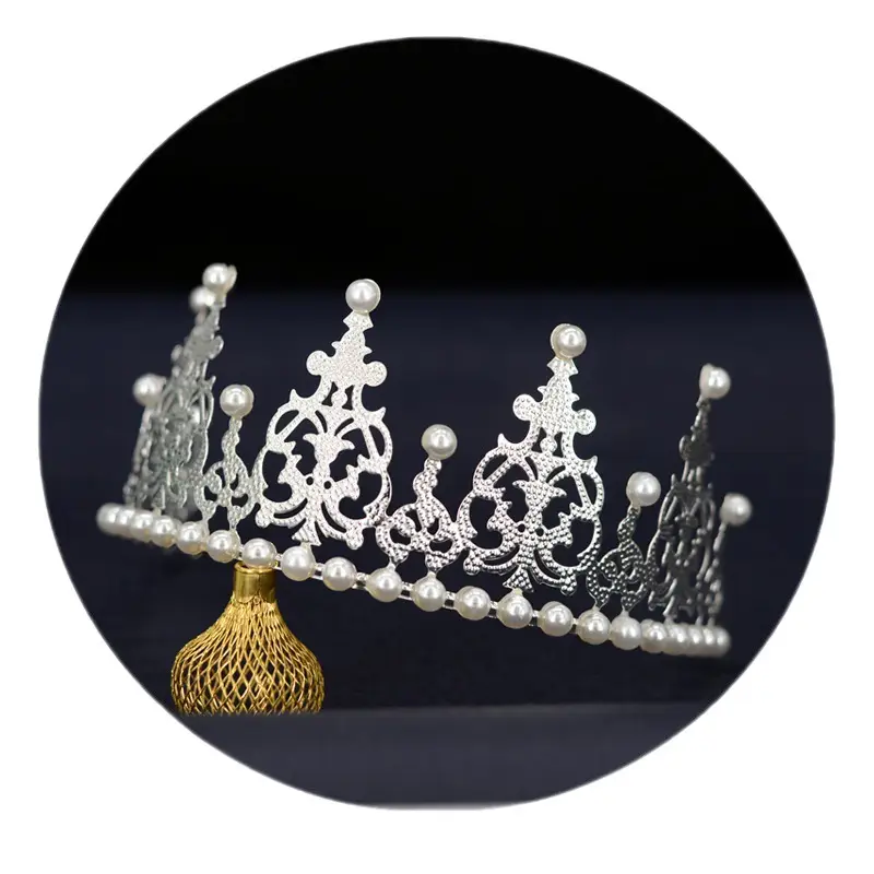 Pearl Crown Ornament for Birthday Cake & Decoration