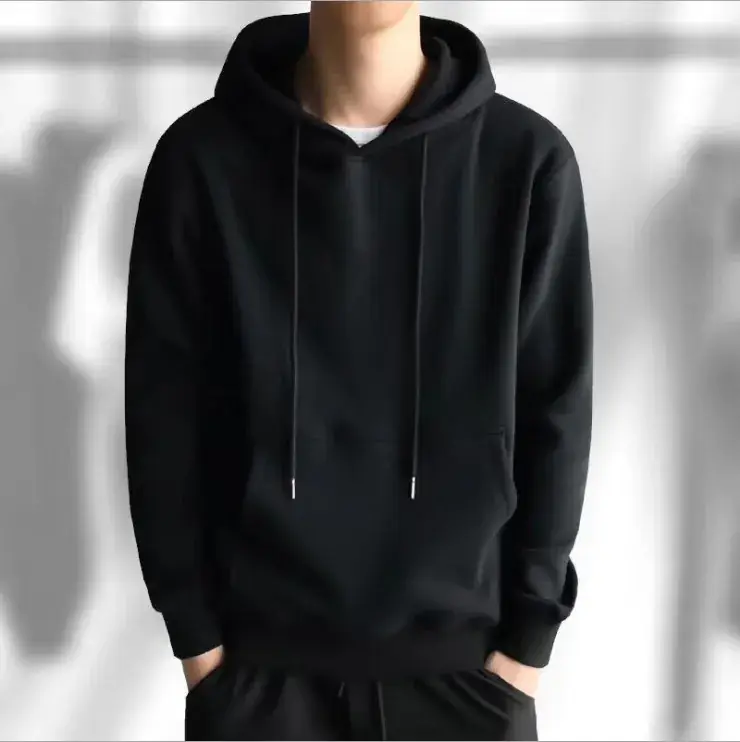 Men Hooded Sweatshirt Dark Green Loose Fit Casual Wear