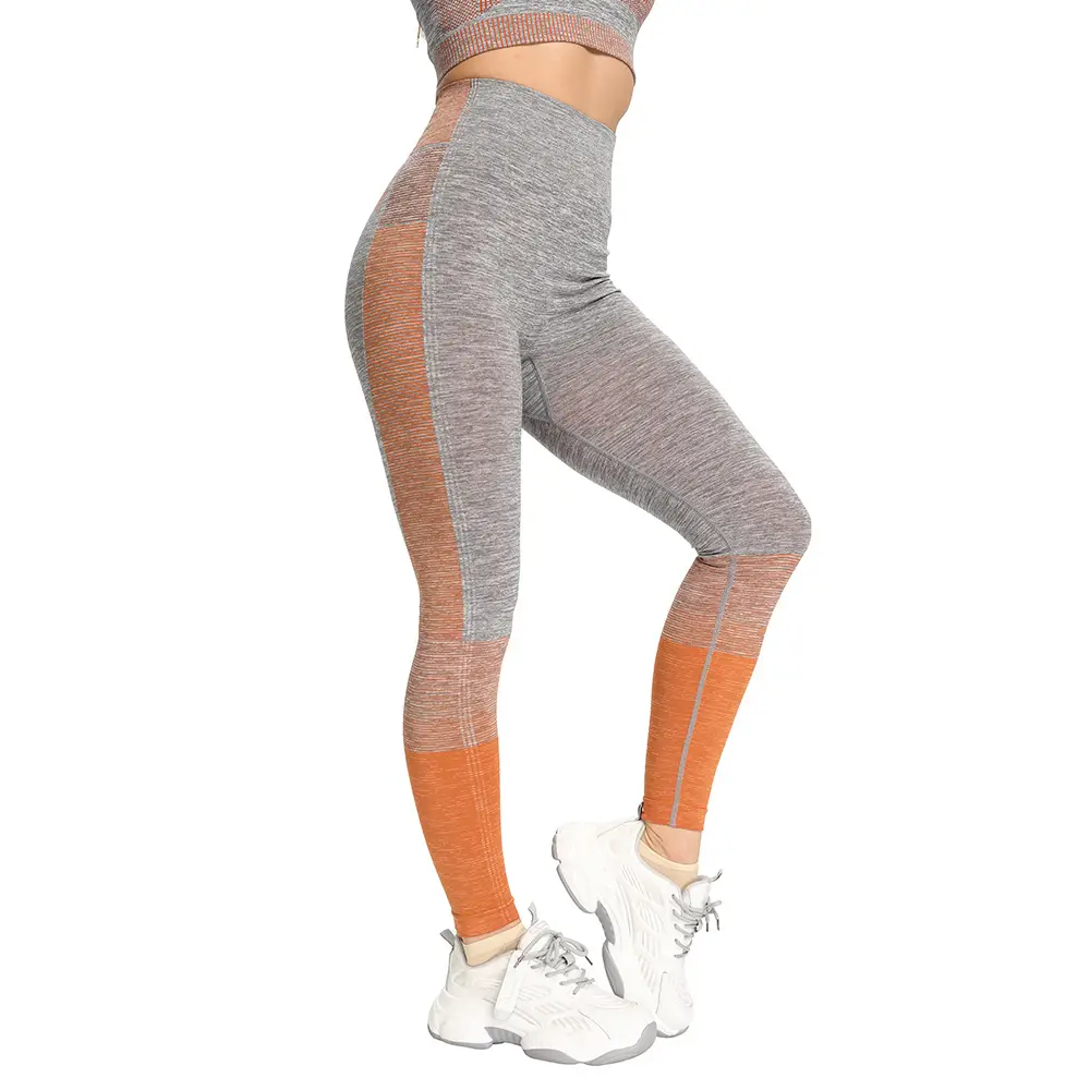 European American Nylon Knitted Hip Striped Seamless Yoga Pants Sexy Slim Women Leggings