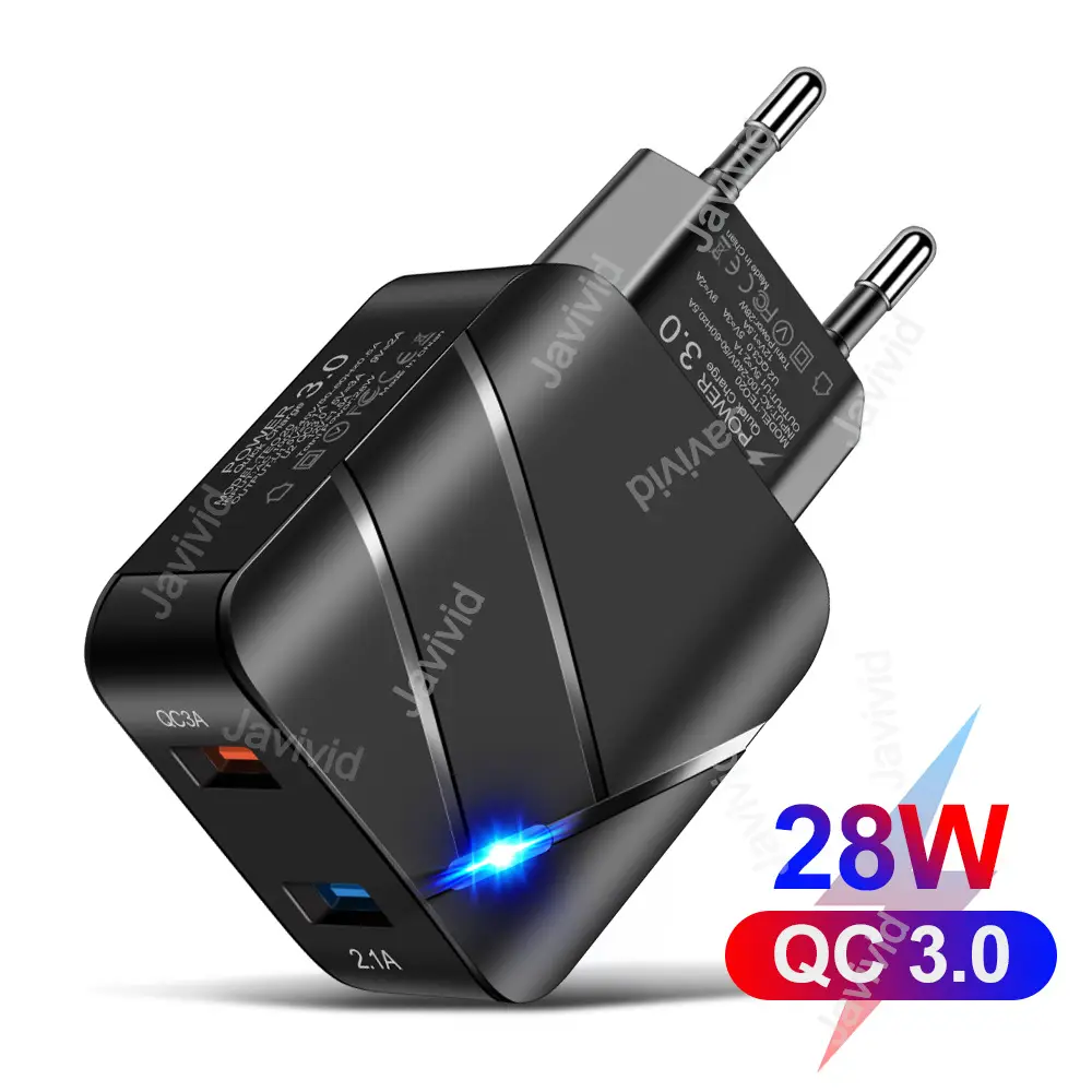 QC3.0 Fast Charging 2usb Travel Charger US European - Image 3