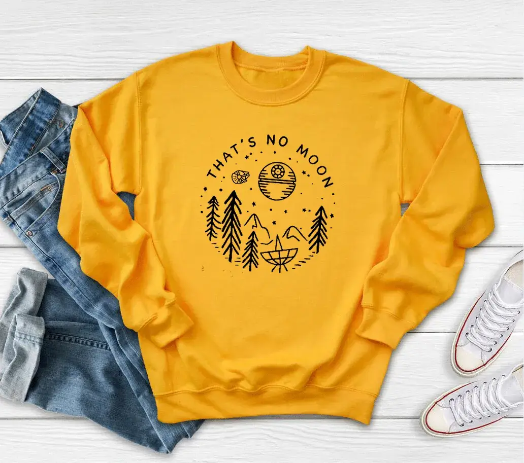 Black Printed Sweatshirt with "There Is No Moon" Design - Image 3