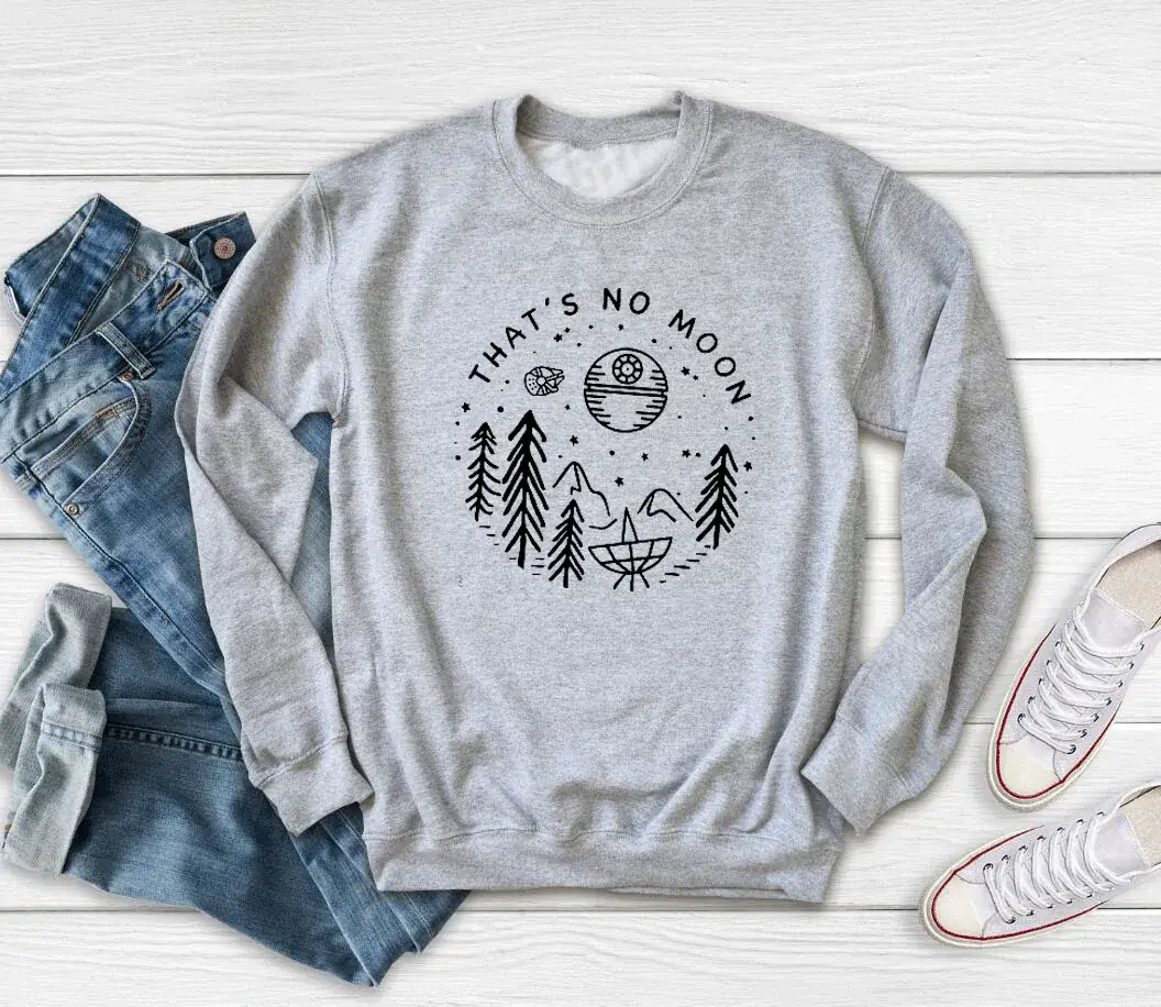 Black Printed Sweatshirt with "There Is No Moon" Design - Image 4