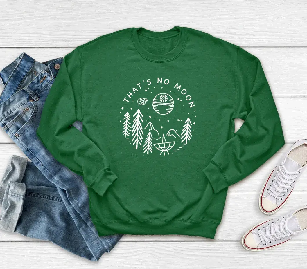 Black Printed Sweatshirt with "There Is No Moon" Design - Image 5