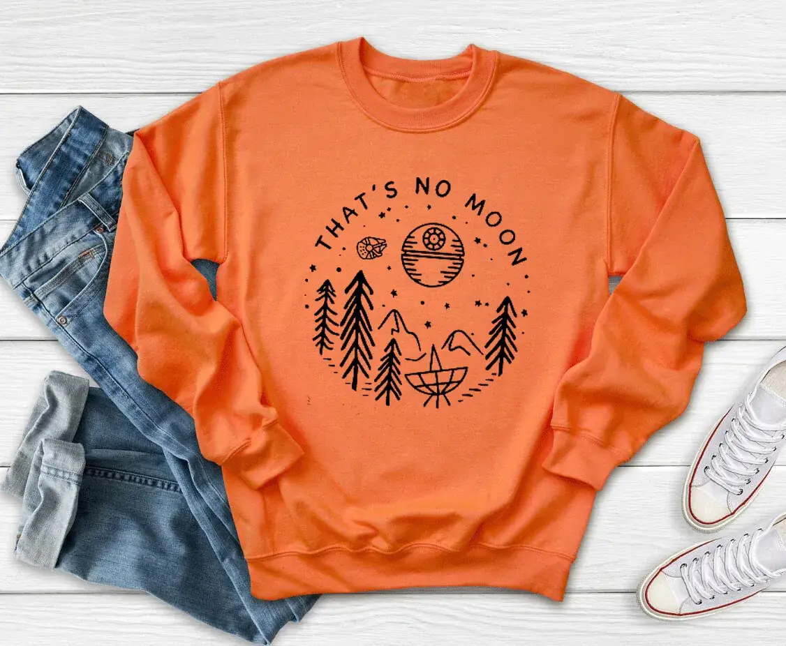 Black Printed Sweatshirt with "There Is No Moon" Design - Image 6