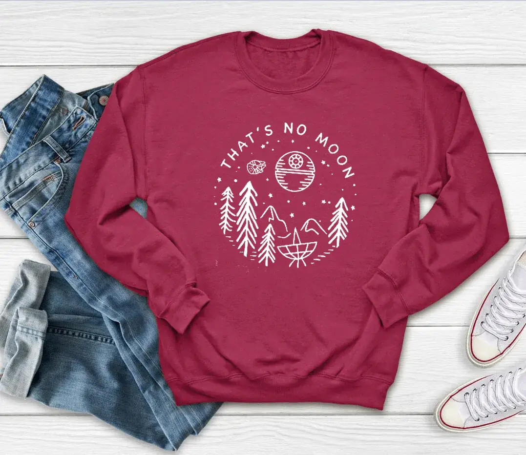 Black Printed Sweatshirt with "There Is No Moon" Design - Image 7