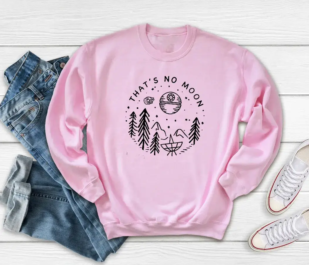 Black Printed Sweatshirt with "There Is No Moon" Design - Image 8