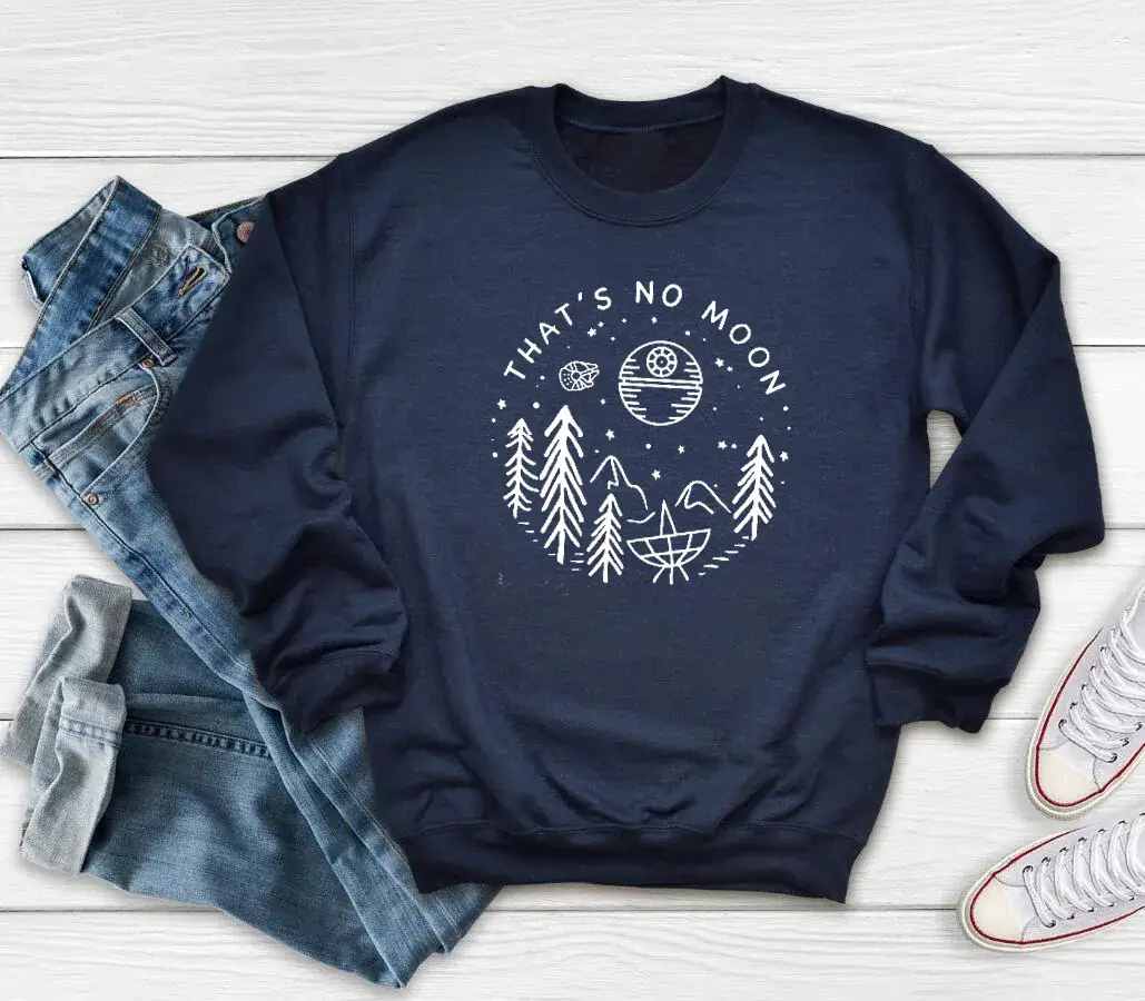 Black Printed Sweatshirt with "There Is No Moon" Design - Image 9