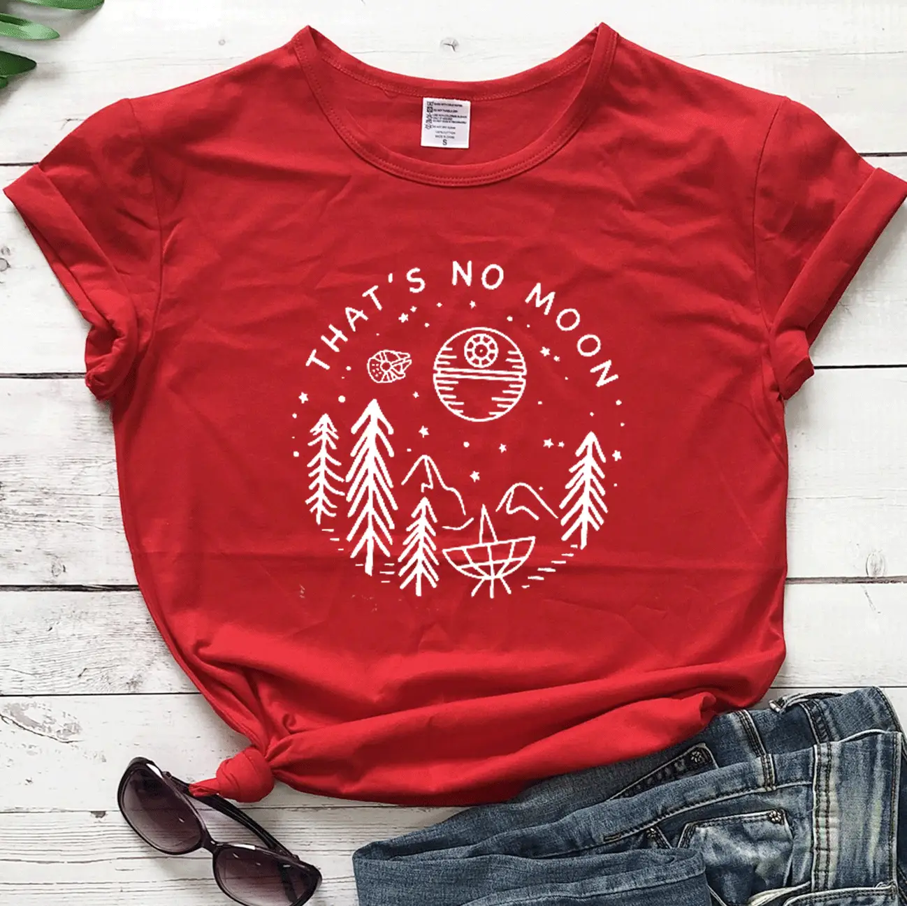 Black Graphic T-Shirt with Moon Design - Image 10