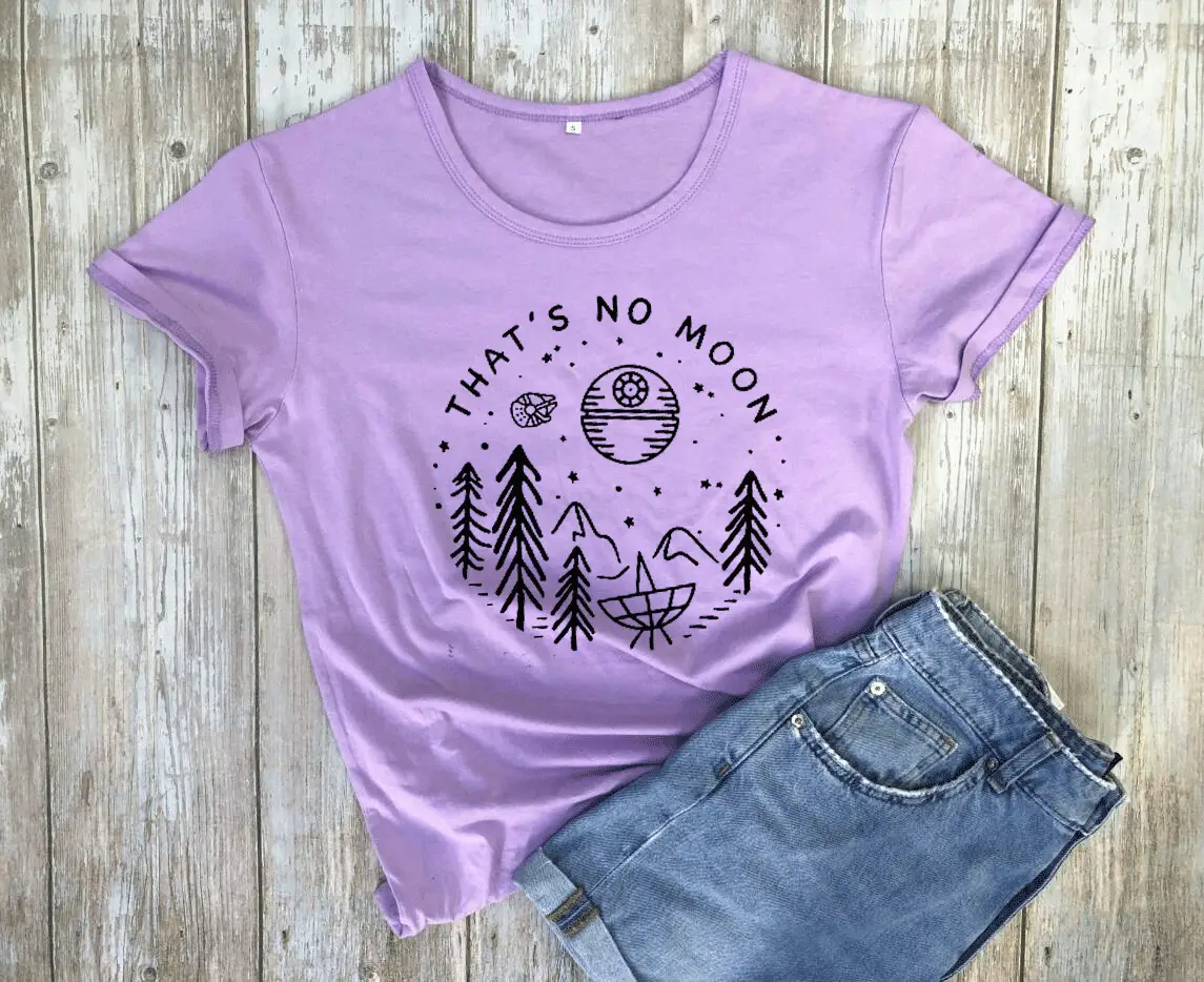 Black Graphic T-Shirt with Moon Design - Image 8