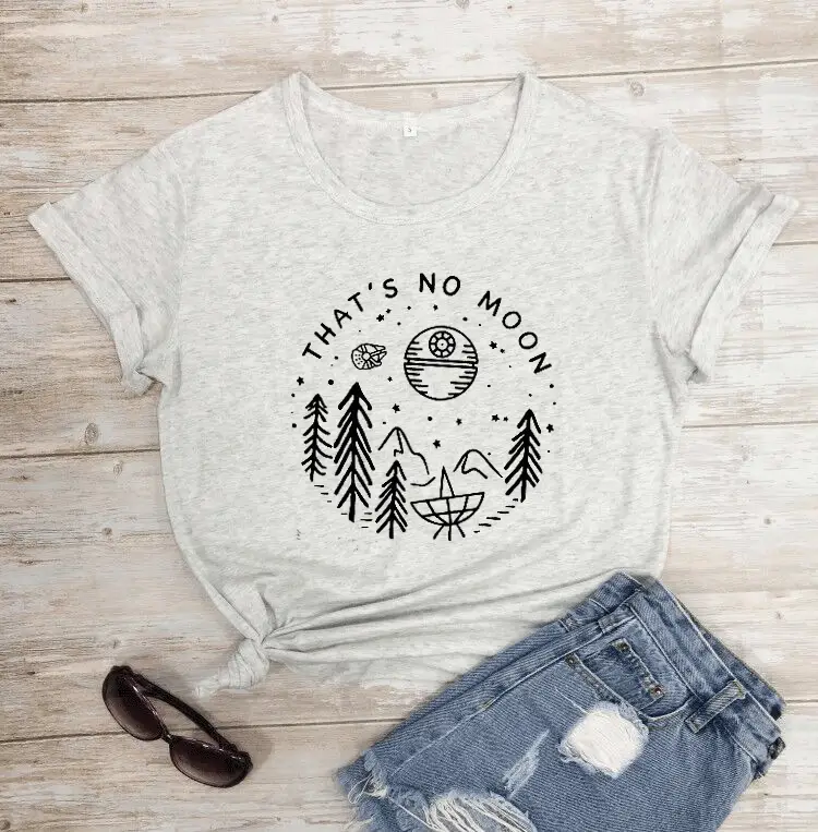 Black Graphic T-Shirt with Moon Design - Image 9