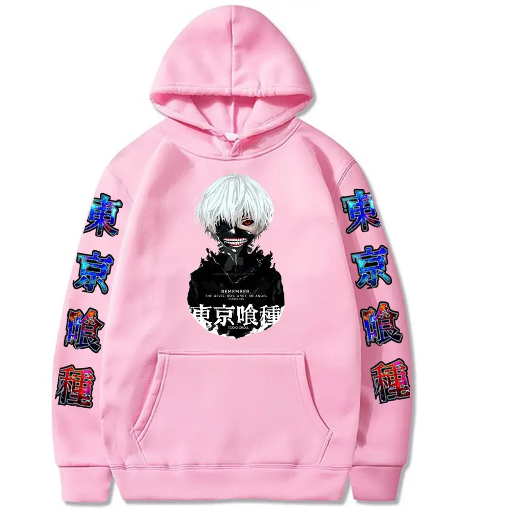 Pink Anime Tokyo Ghoul Hooded Sweatshirt for Boys - Image 6