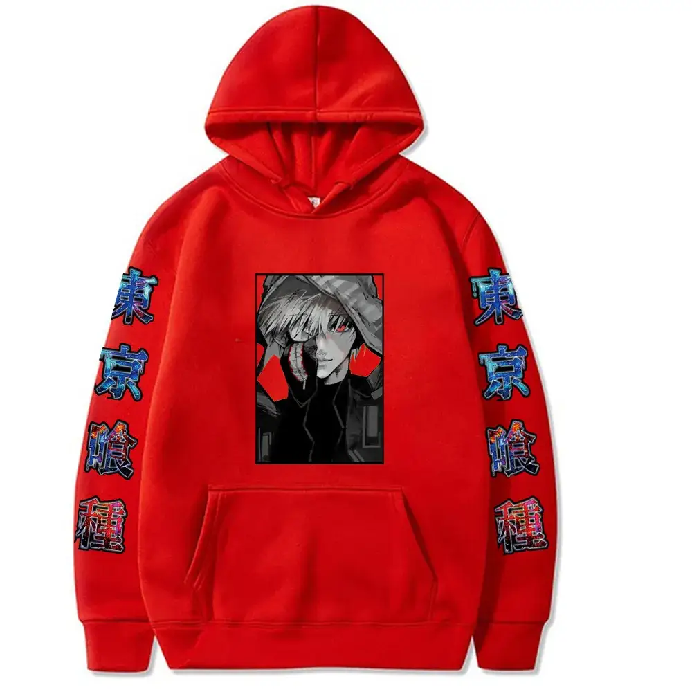 Pink Anime Tokyo Ghoul Hooded Sweatshirt for Boys - Image 9