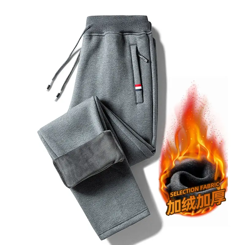 Men Grey Fleece Lined Ankle Tied Pants - Image 13